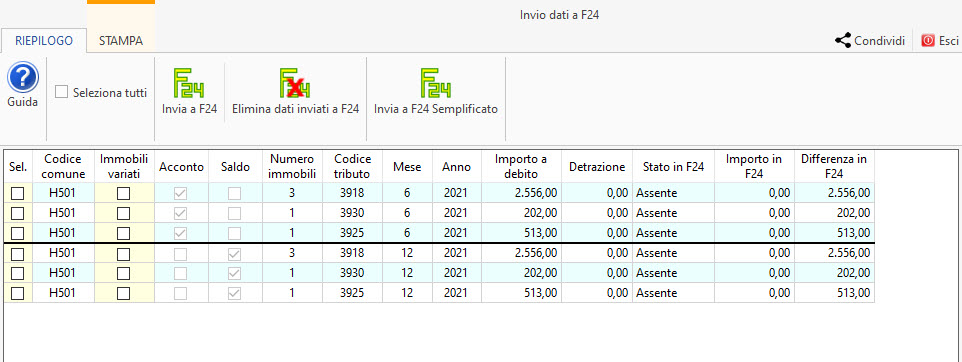 Invio dei dati Imu/Imi/Imis all Applicazione F24 o F24 semplificato 1 1
