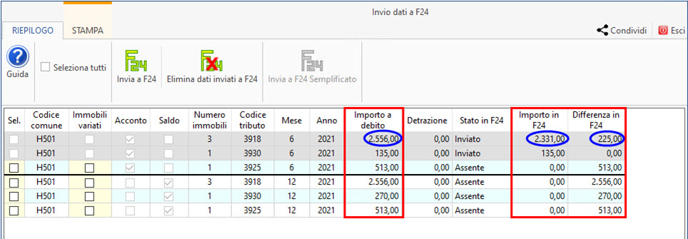 Invio dei dati Imu/Imi/Imis all Applicazione F24 o F24 semplificato 8 6