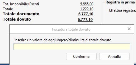 Fatturazione 799 forzatrua