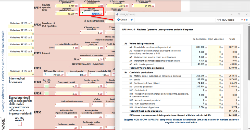Quadro RF - GBsoftware - Guida generale