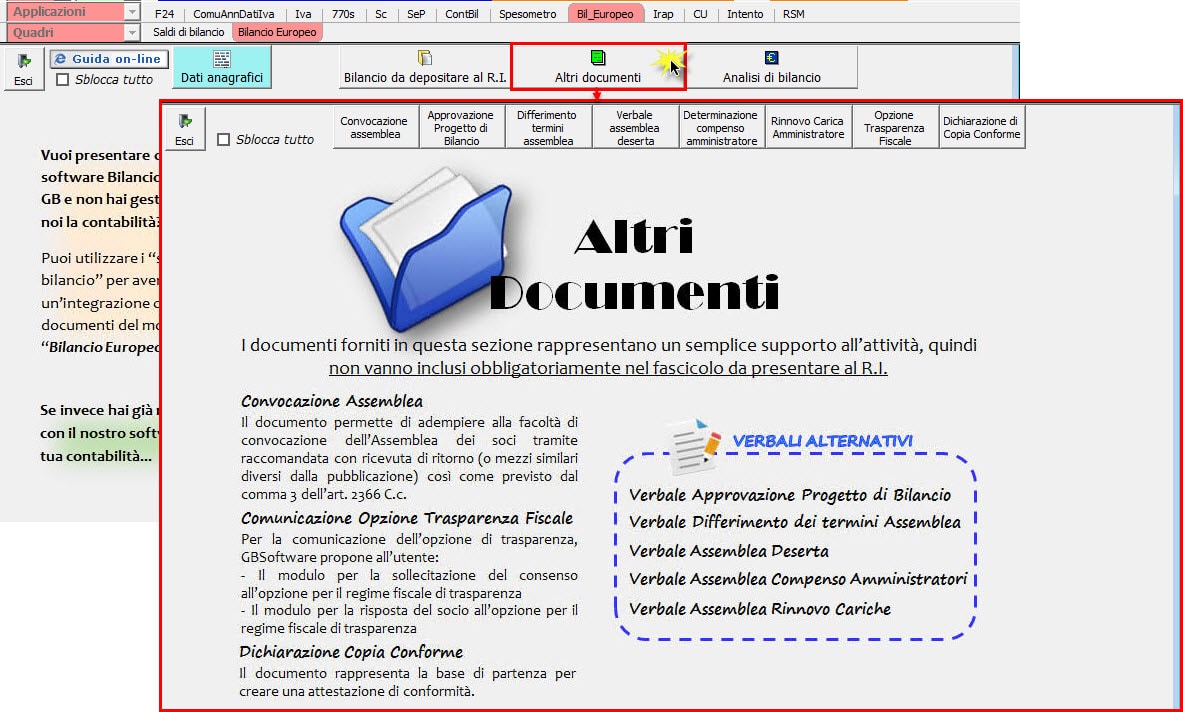 Menù di Gestione 7 3.AltriDocumenti